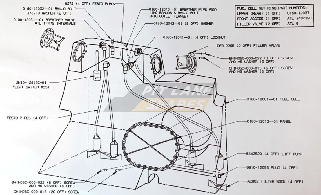 FUEL CELL ASSY (LP COMPONENTS) Diagram